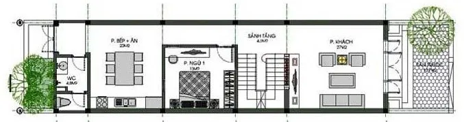 Top 10 mẫu nhà ống 2 tầng 4 phòng ngủ đẹp hiện nay kèm bản vẽ chi tiết