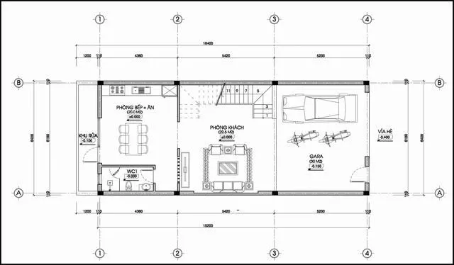 Top 10 mẫu nhà ống 2 tầng 4 phòng ngủ đẹp hiện nay kèm bản vẽ chi tiết