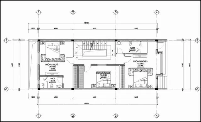 Top 10 mẫu nhà ống 2 tầng 4 phòng ngủ đẹp hiện nay kèm bản vẽ chi tiết