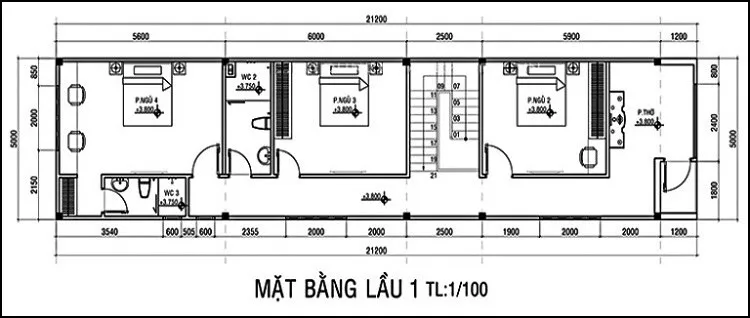 Top 10 mẫu nhà ống 2 tầng 4 phòng ngủ đẹp hiện nay kèm bản vẽ chi tiết