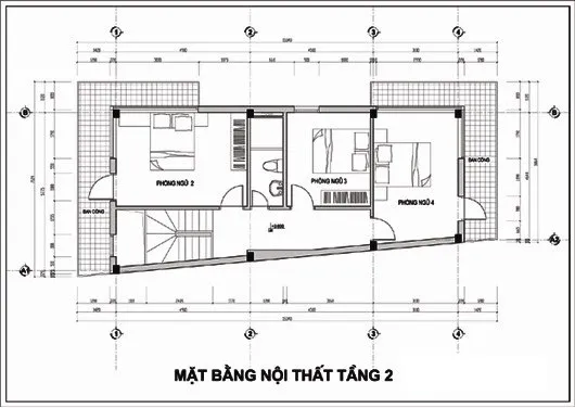 Top 10 mẫu nhà ống 2 tầng 4 phòng ngủ đẹp hiện nay kèm bản vẽ chi tiết