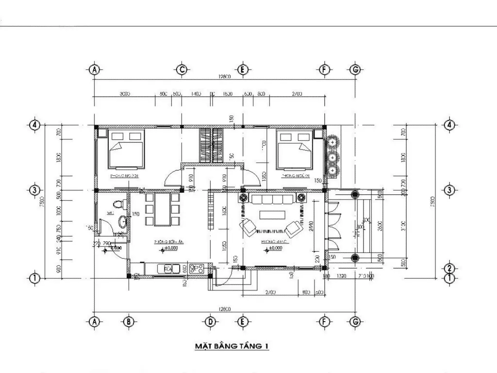 Top 7 mẫu nhà cấp 4 đơn giản 2 phòng ngủ đẹp nhất 2024