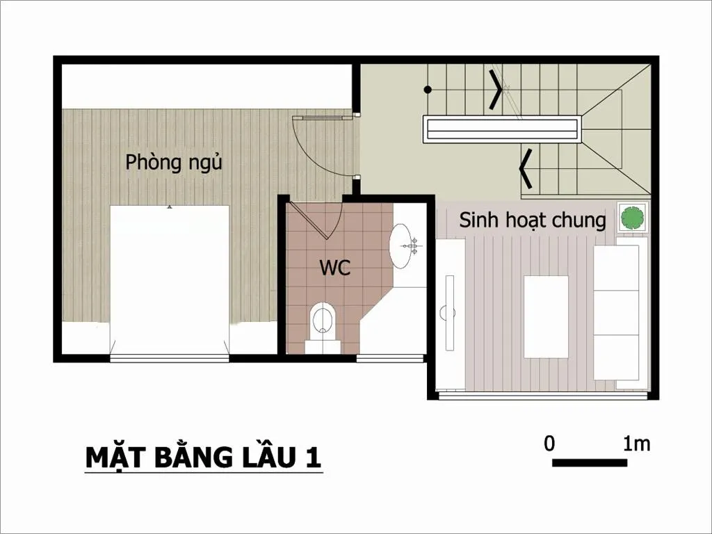 Tư vấn cách bố trí công năng cho thiết kế nhà mặt tiền 8m sâu 4m