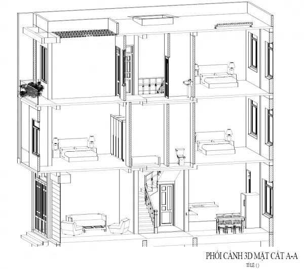 Tư vấn nhà phố 3 tầng đẹp hiện đại có gara