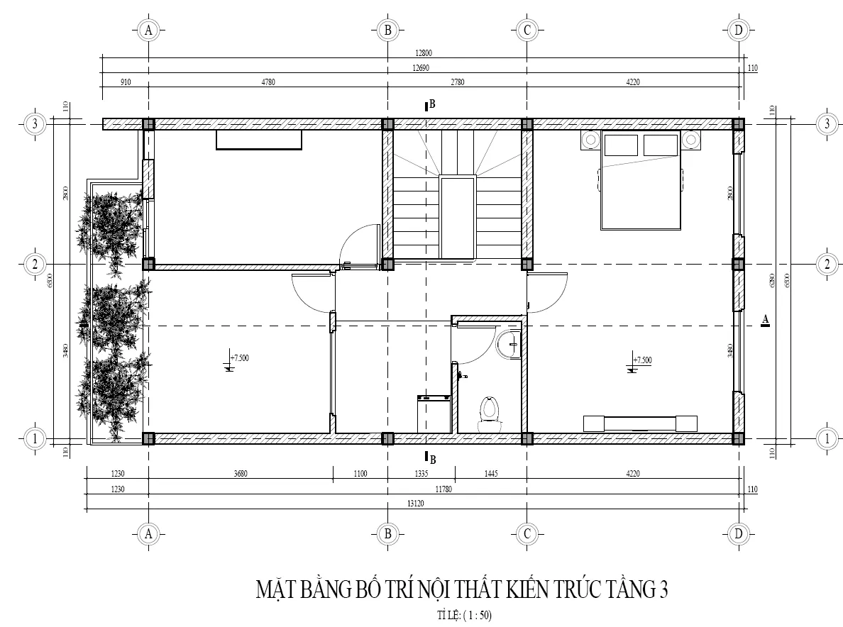 Tư vấn nhà phố 3 tầng đẹp hiện đại có gara