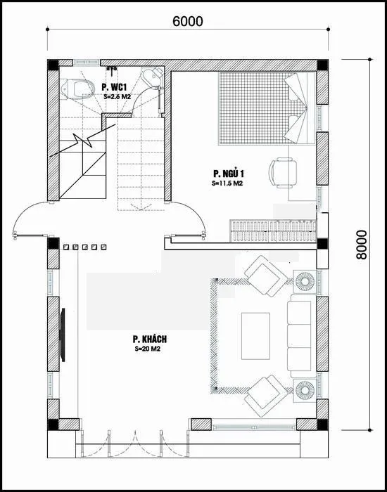 Tư vấn thiết kế mẫu nhà 2 tầng 6x8m đẹp và tiện dụng