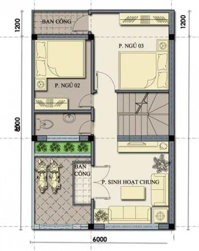 Tư vấn thiết kế mẫu nhà 2 tầng 6x8m đẹp và tiện dụng