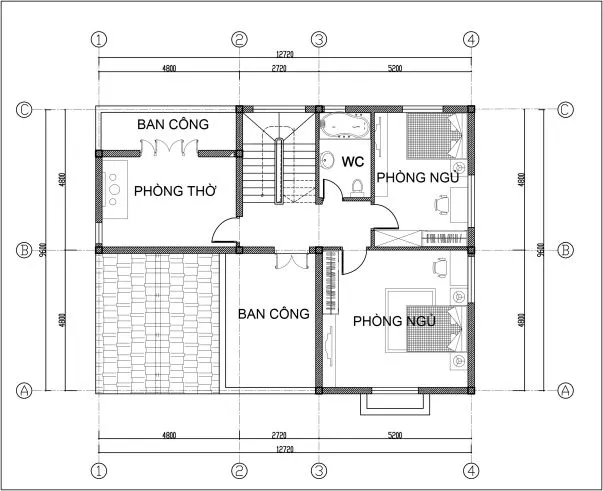 Tư vấn thiết kế mẫu nhà 2 tầng mái thái 80m2 tại Ứng Hòa