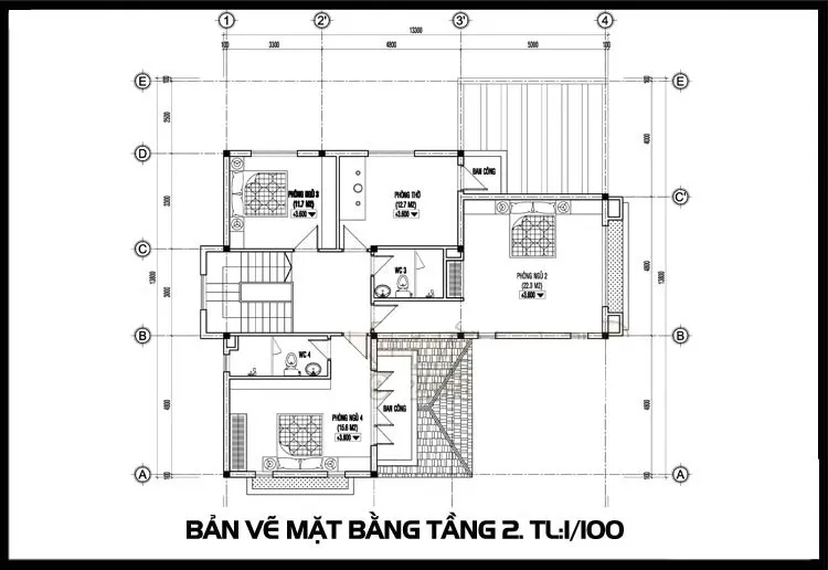 Tư vấn thiết kế mẫu nhà biệt thự 2 tầng nông thôn 140m2