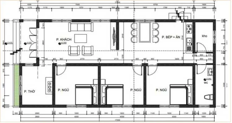 Tư vấn thiết kế mẫu nhà cấp 4 mái thái 7×15 tại Hà Nam