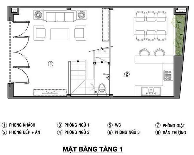 Tư vấn thiết kế nhà 3 tầng 5x10m tại Triều Khúc