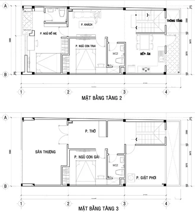 Tư vấn thiết kế nhà 3 tầng 6x12m kết hợp kinh doanh