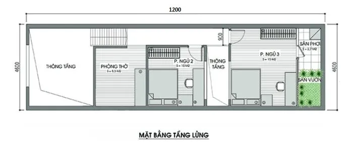 Tư vấn thiết kế nhà cấp 4 có gác lửng 5×15 kinh phí 600 triệu