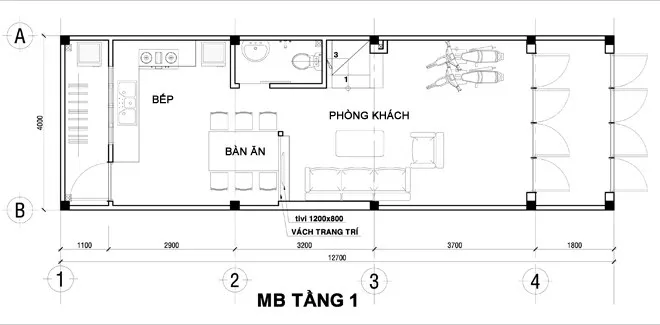 Tư vấn thiết kế trọn gói nhà ống 3 tầng 1 tum tại Yên Bái