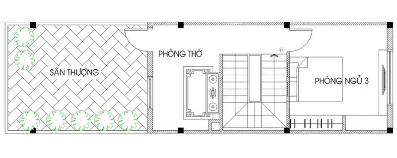 Tư vấn trọn gói mẫu nhà ống đẹp 3 tầng 6m