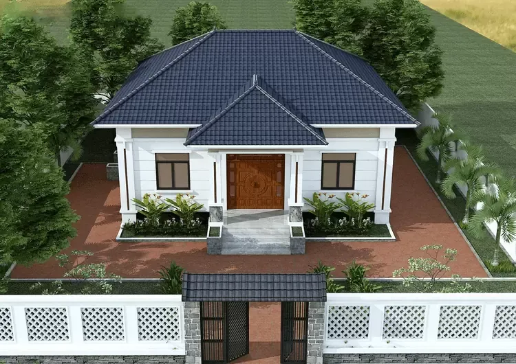 Vu vơ ngắm nhìn nhà 1 tầng 4 phòng ngủ 120m2 an yên và xinh xắn