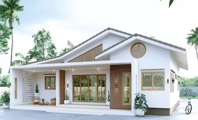 Vu vơ ngắm nhìn nhà 1 tầng 4 phòng ngủ 120m2 an yên và xinh xắn