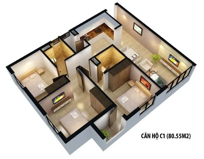 15 cách bố trí căn hộ chung cư 90m2 khoa học tối ưu diện tích