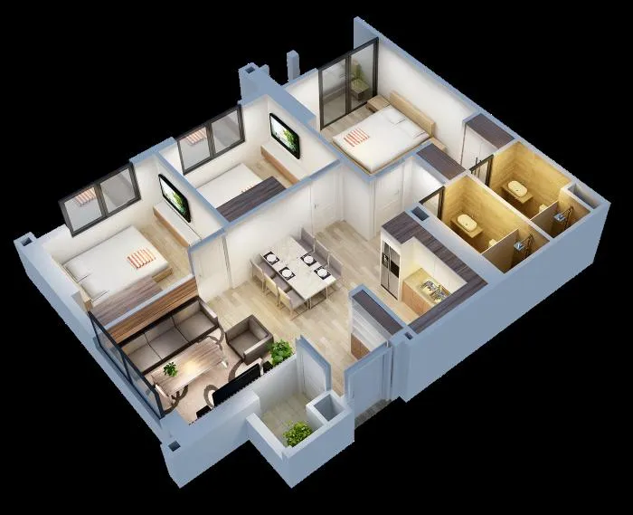 15 cách bố trí căn hộ chung cư 90m2 khoa học tối ưu diện tích