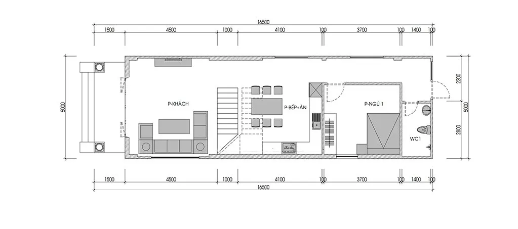 4 mẫu nhà ống 2 tầng 3 phòng ngủ 5×17 đẹp miễn chê