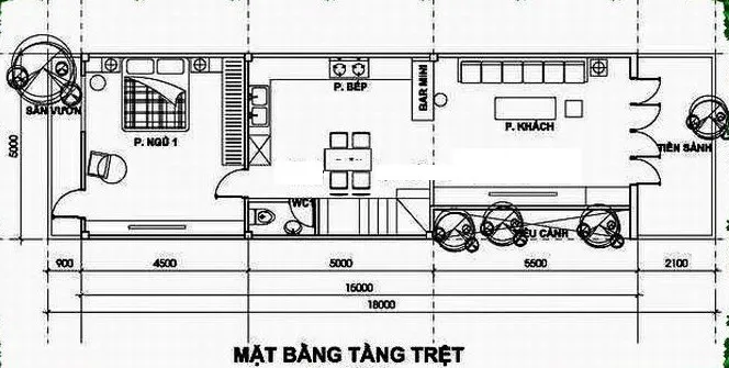 4 mẫu nhà ống 2 tầng 3 phòng ngủ 5×18 đẹp hiện đại và thịnh hành