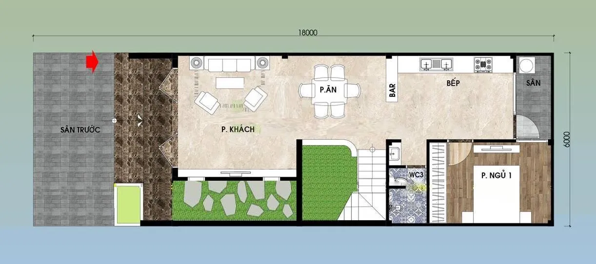 5 gợi ý mẫu nhà 2 tầng 6x18m đẹp được nhiều gia đình yêu thích