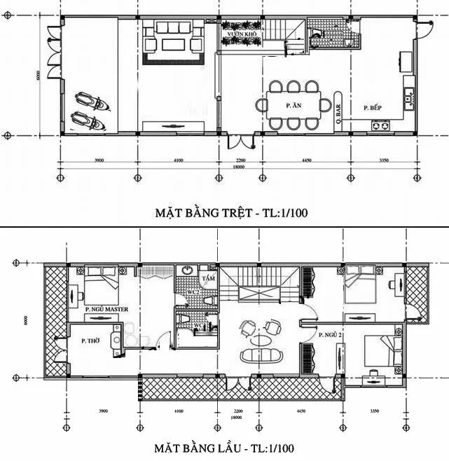 5 gợi ý mẫu nhà 2 tầng 6x18m đẹp được nhiều gia đình yêu thích