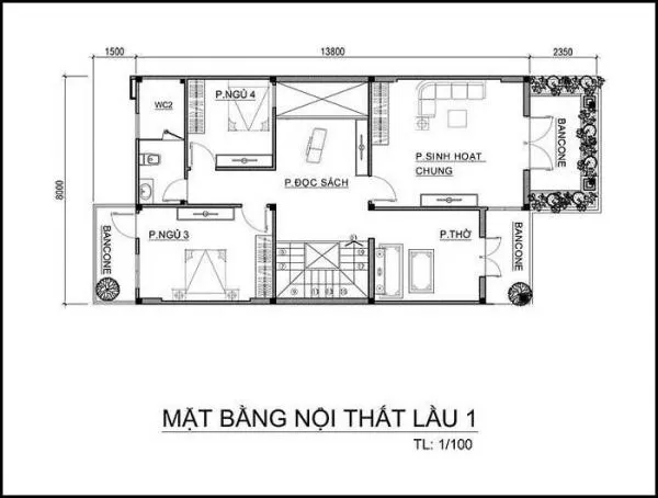 5 mẫu nhà 2 tầng 4 phòng ngủ 100m2 đầy đủ công năng và tính thẩm mỹ