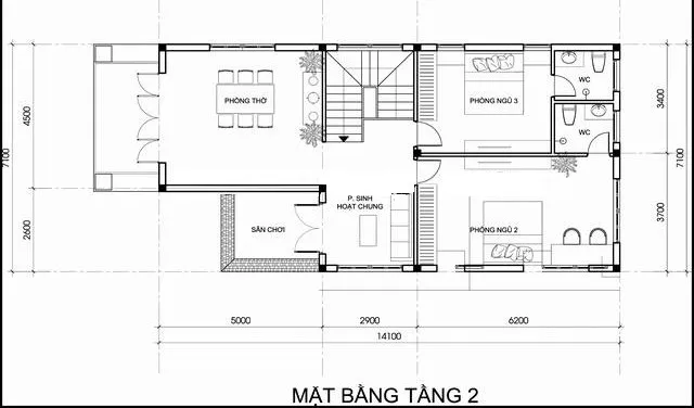 5 mẫu nhà 2 tầng mái thái mặt tiền 7m sang xịn như biệt thự