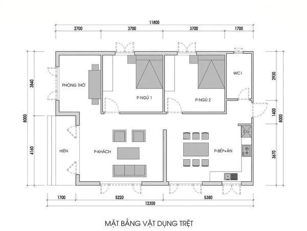 5 mẫu nhà cấp 4 8×12 2-3 phòng ngủ đẹp và sang trọng