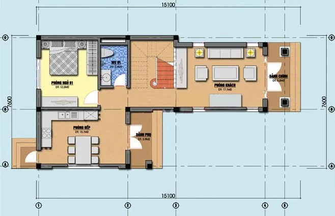 5 mẫu nhà chữ l 2 tầng 80m2 mái thái đẹp hot nhất 2024