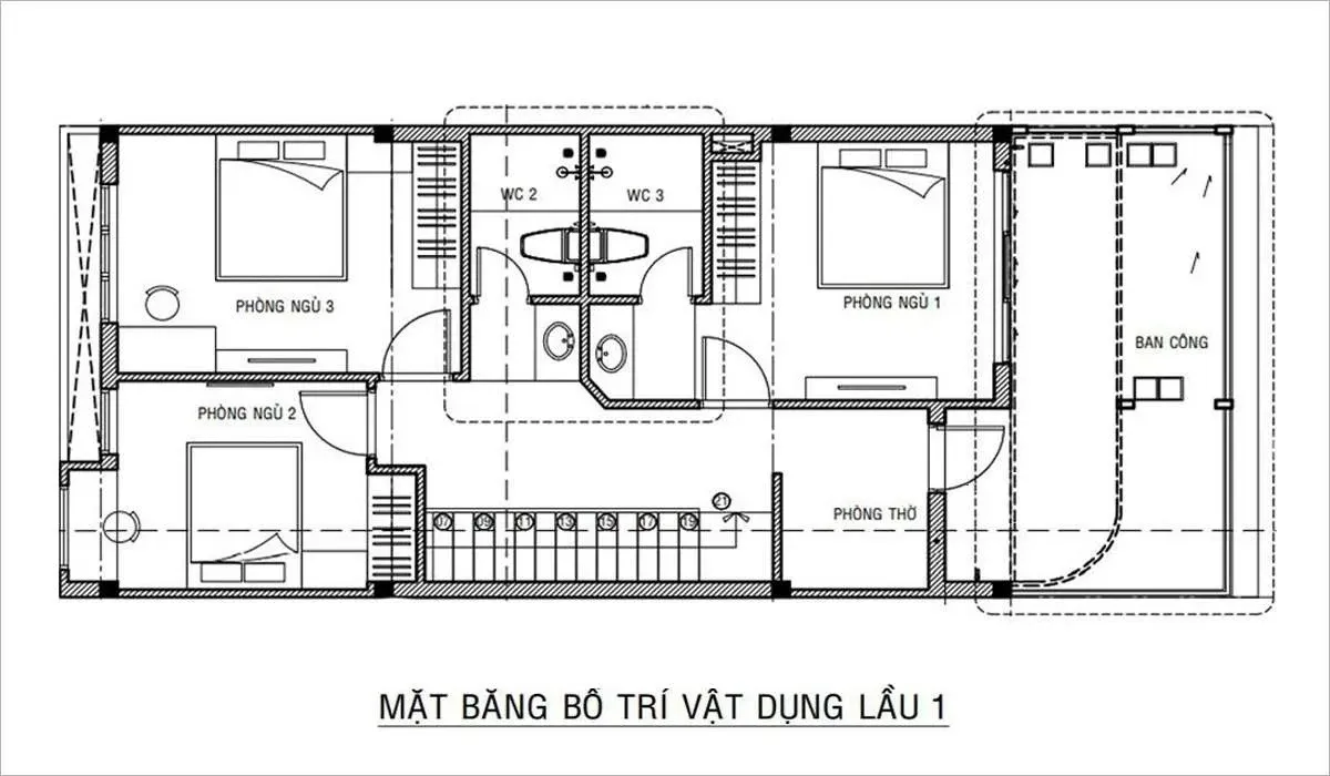 5 mẫu nhà ống 2 tầng 3 phòng ngủ 1 phòng thờ đa dạng trong thiết kế