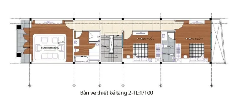 5 mẫu nhà ống 2 tầng 3 phòng ngủ có gara đẹp hiện đại tiện nghi