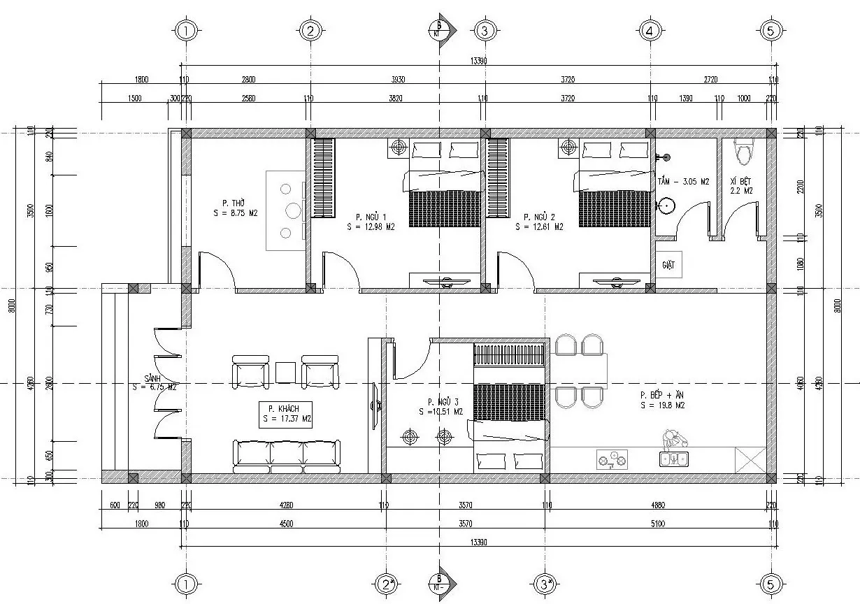 6 mẫu nhà cấp 4 8x14m mái thái đẹp không thể bỏ qua