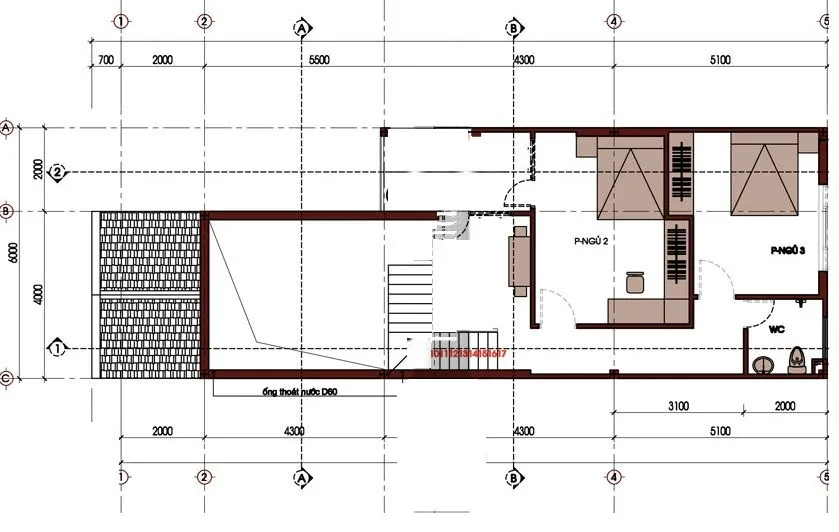 Bản vẽ nhà cấp 4 có gác lửng đẹp 3 phòng ngủ kinh phí 380 triệu