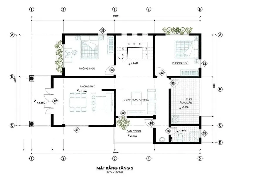 Biệt thự 2 tầng mái lệch đẹp xu hướng thiết kế hiện đại mới