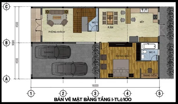 Biệt thự 2 tầng phong cách tân cổ điển dạng mini hiện đại