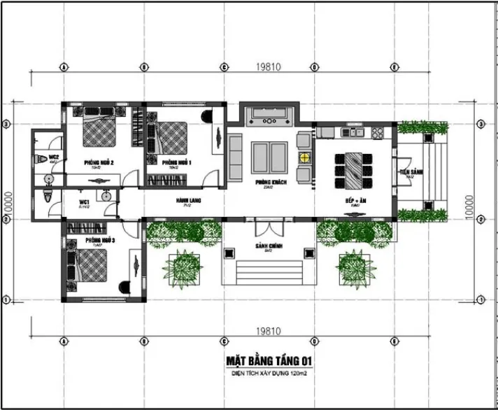 Biệt thự vườn 1 tầng cấp 4 hiện đại và khoa học