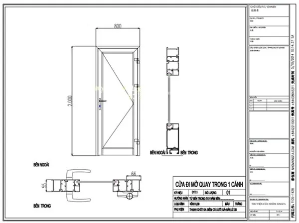 Cách đọc bản vẽ cửa nhôm kính Xingfa file CAD chi tiết nhất