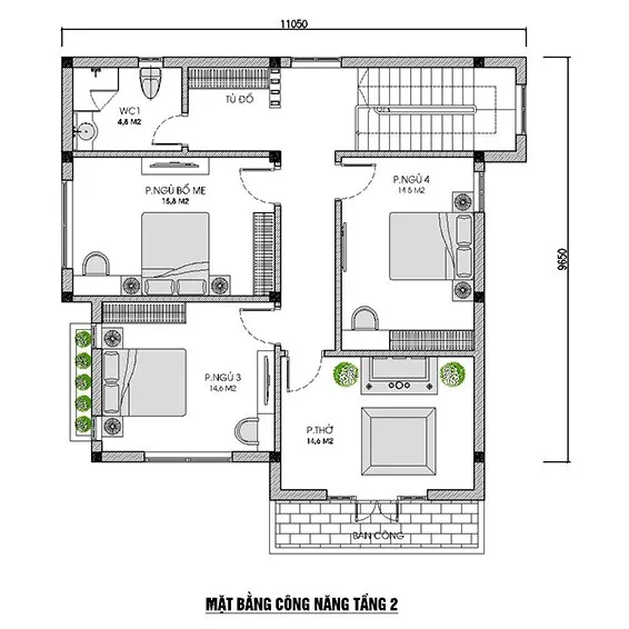 Chia sẻ 5 mẫu nhà 2 tầng 5 phòng ngủ đẹp tiện nghi và sang trọng