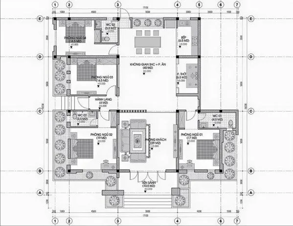 Chiêm ngưỡng mẫu biệt thự 1 tầng 4 phòng ngủ tại Thanh Hoá