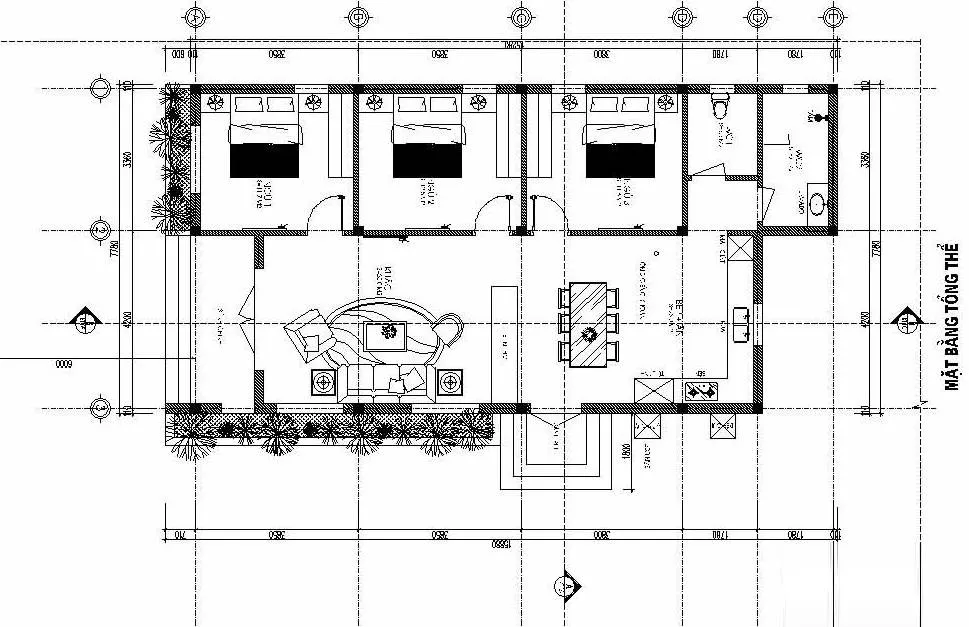 Danh sách 5 mẫu nhà cấp 4 mái bằng 3 phòng ngủ đẹp hiện đại