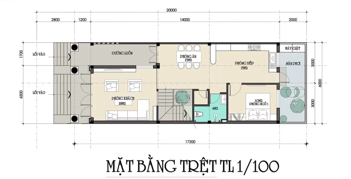 Điểm danh 3 mẫu nhà 2 tầng mái thái 6x15m ai nhìn cũng mê