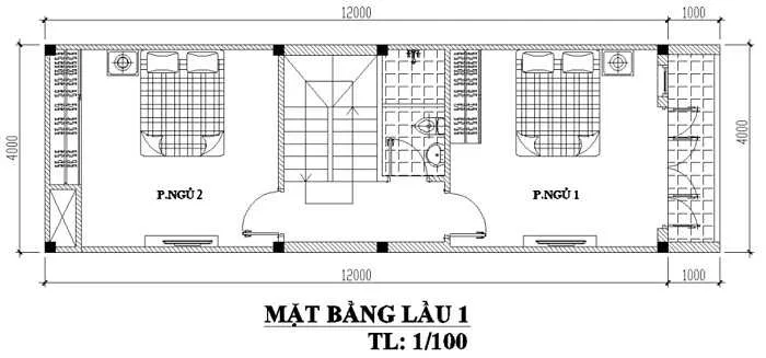 Gợi ý 3 mẫu nhà ống 2 tầng 4x12m rẻ thoáng hiện đại