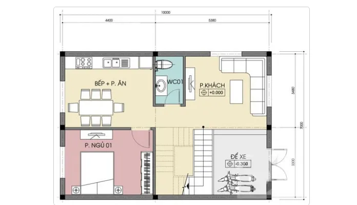 Khám phá bản vẽ nhà 2 tầng 7x10m hoàn hảo từ thiết kế đến công năng