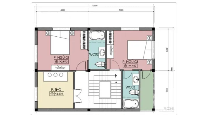 Khám phá bản vẽ nhà 2 tầng 7x10m hoàn hảo từ thiết kế đến công năng