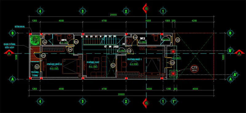 Khám phá bản vẽ nhà ống 3 tầng 5x20m hiện đại tại Thái Nguyên