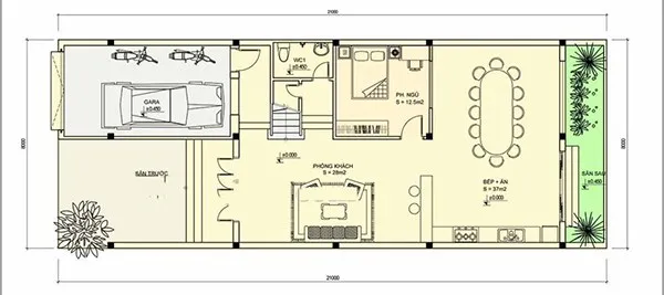 Không gian sống thoải mái trong 5 mẫu nhà 2 tầng mặt tiền 8m hiện đại