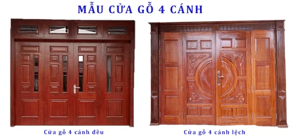 Kích thước cửa chính 4 cánh đẹp hợp phong thủy