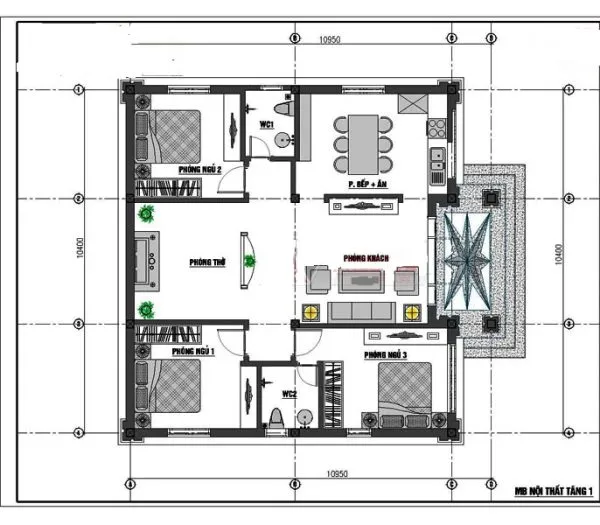 Mẫu biệt thự 1 tầng mặt tiền 10m đẹp ấn tượng